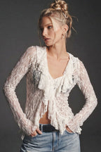 Boho Ruffle Lace Top
