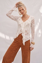 Boho Ruffle Lace Top