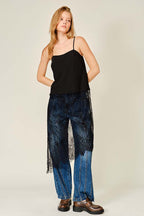 Lace Layered Asymmetric Skirt Top