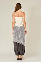 Lace Layered Asymmetric Skirt Top