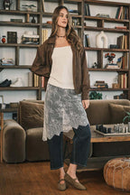 Lace Layered Asymmetric Skirt Top