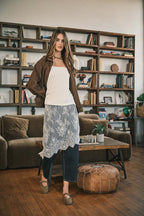 Lace Layered Asymmetric Skirt Top