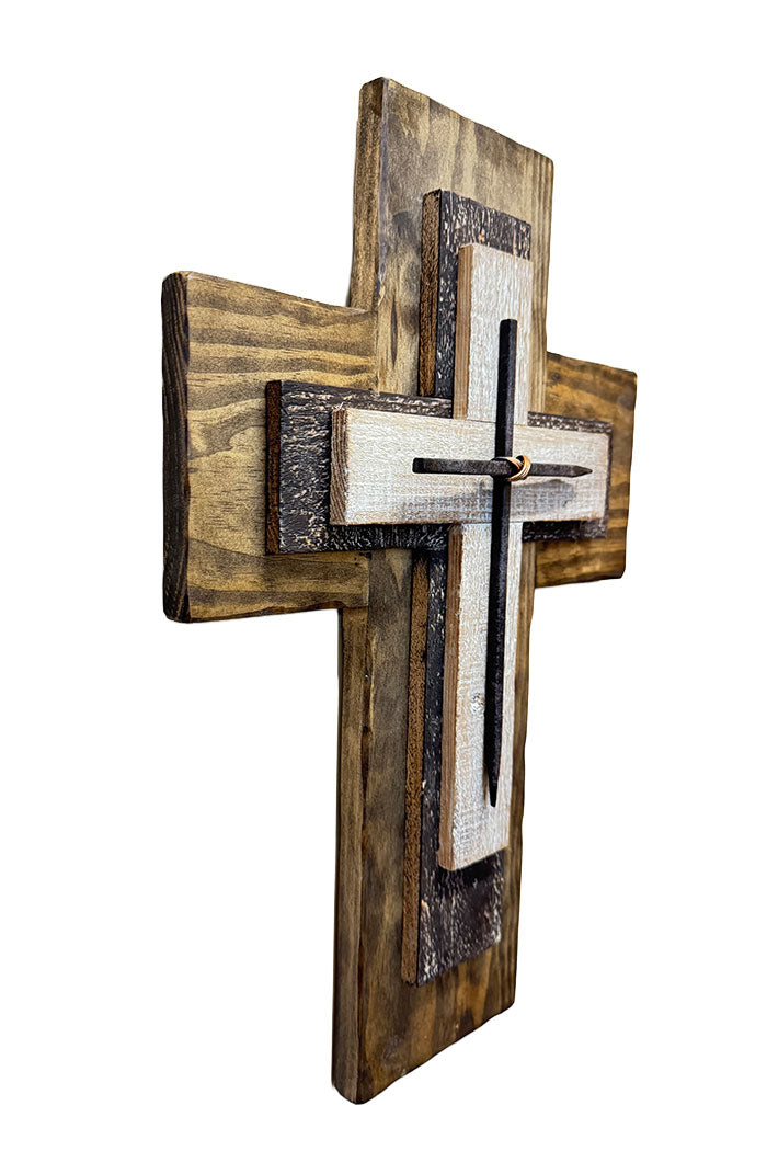 Layered Farmhouse Cross Decor