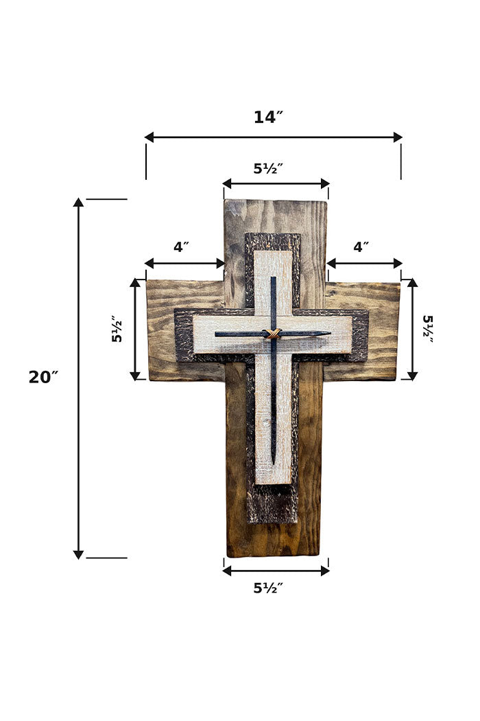 Layered Farmhouse Cross Decor