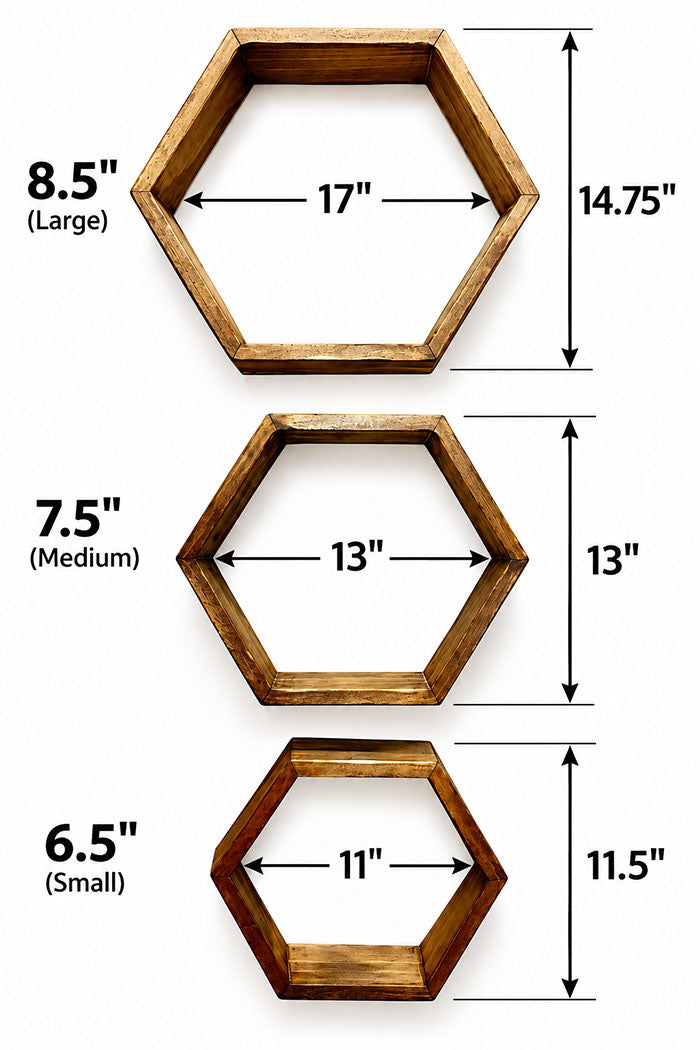 Rustic Hexagon Shelves