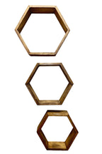 Rustic Hexagon Shelves