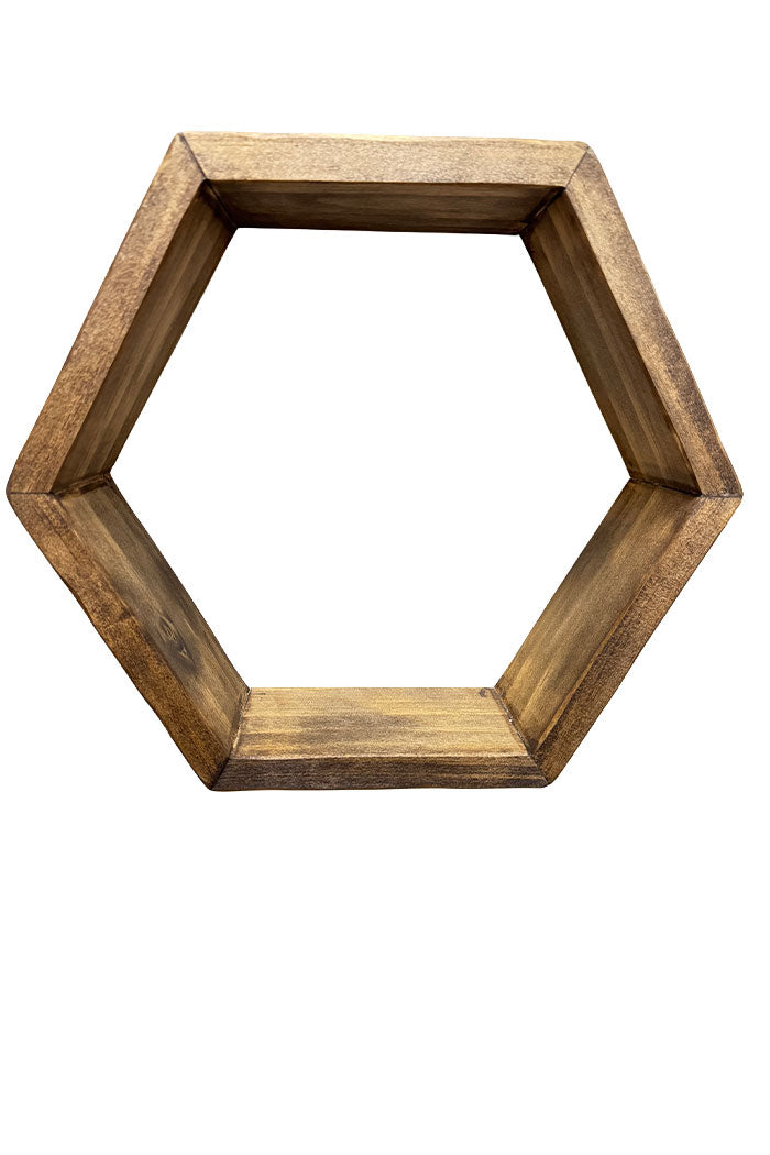 Rustic Hexagon Shelves