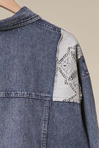 Crochet Applique Denim Jacket