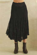 Mesh Lace Midi Skirt