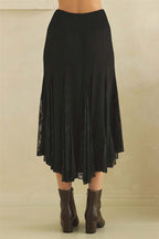 Mesh Lace Midi Skirt