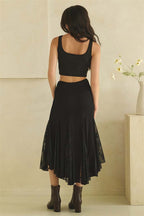 Mesh Lace Midi Skirt