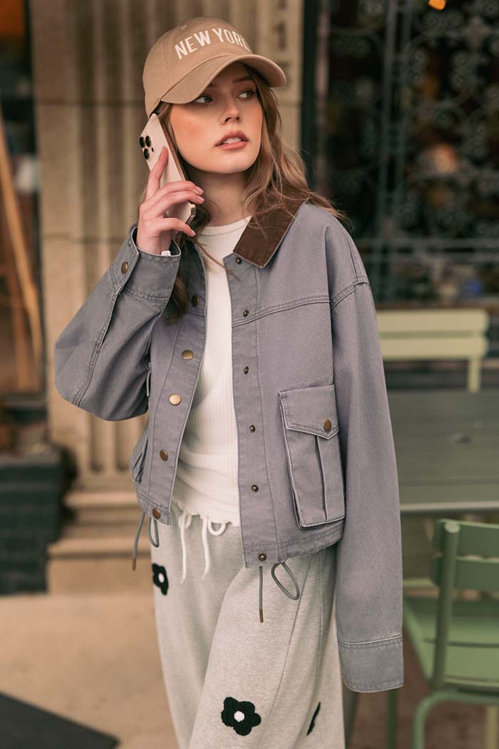 Corduroy Collar Utility Jacket