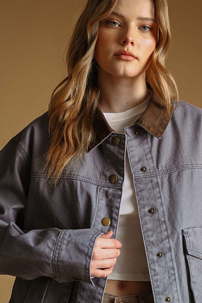 Corduroy Collar Utility Jacket
