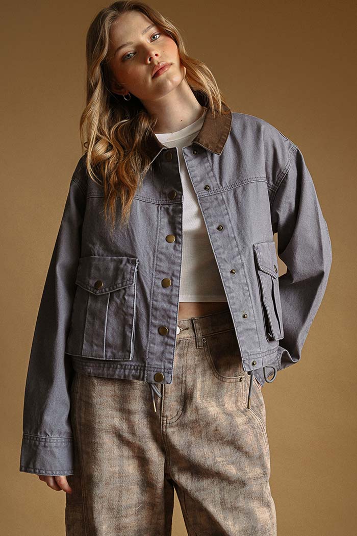 Corduroy Collar Utility Jacket