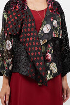Haiku Floral Velvet Draped Jacket