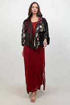 Haiku Floral Velvet Draped Jacket