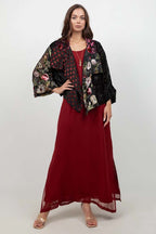 Haiku Floral Velvet Draped Jacket