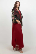 Haiku Floral Velvet Draped Jacket