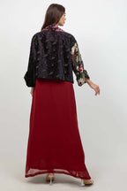 Haiku Floral Velvet Draped Jacket