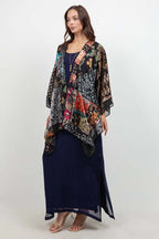 Butterfly Mixed-Print Art Silk Jacket