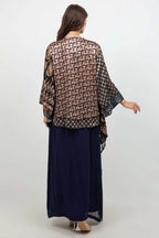Butterfly Mixed-Print Art Silk Jacket
