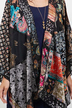 Butterfly Mixed-Print Art Silk Jacket