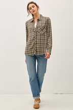 Oversized Plaid Button-Down Shirt