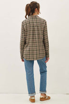 Oversized Plaid Button-Down Shirt