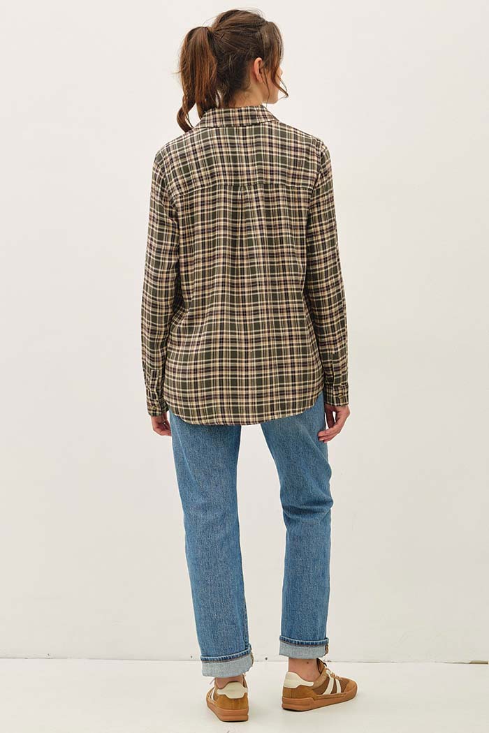 Oversized Plaid Button-Down Shirt