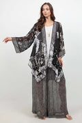 Black & White Printed Art Silk Jacket