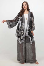 Black & White Printed Art Silk Jacket