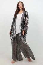Black & White Printed Art Silk Jacket