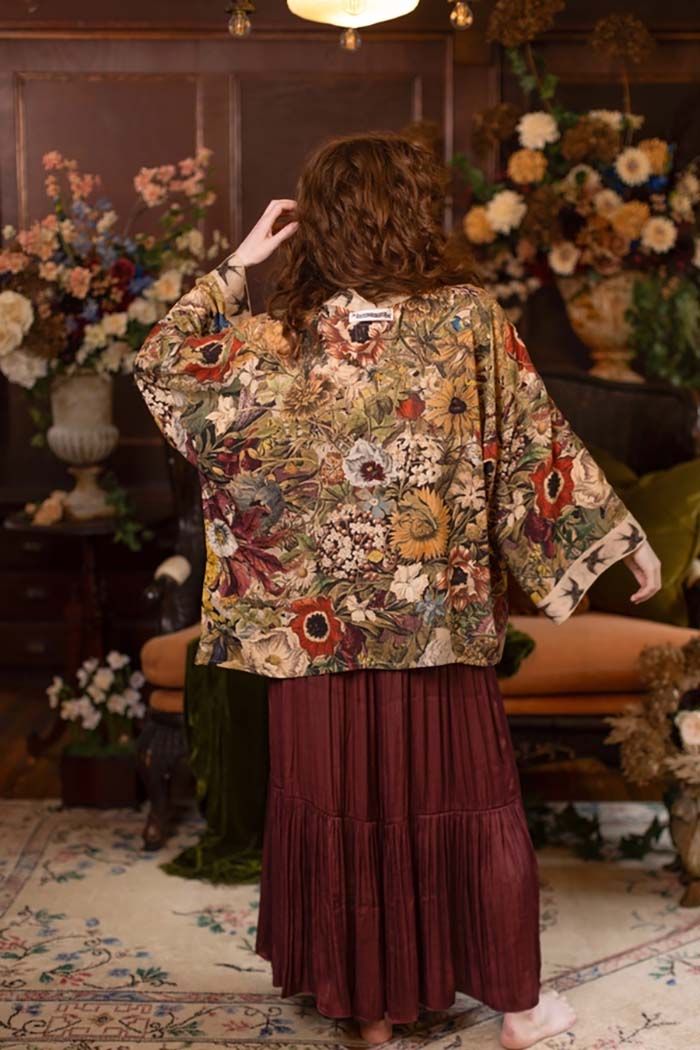 Pixie Cropped Floral Kimono