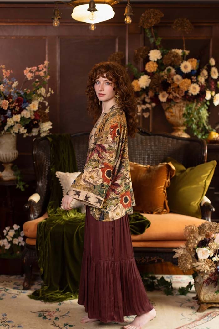 Pixie Cropped Floral Kimono