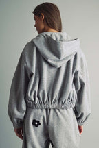 Floral Bouclé Hooded Jacket