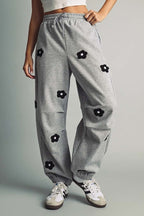 Flower Patched Balloon Sweatpants