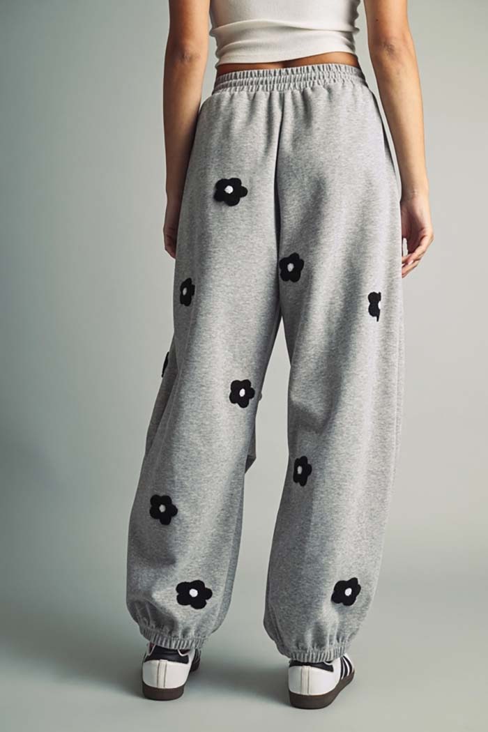 Flower Patched Balloon Sweatpants