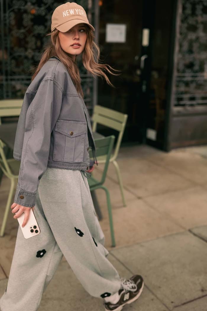 Flower Patched Balloon Sweatpants