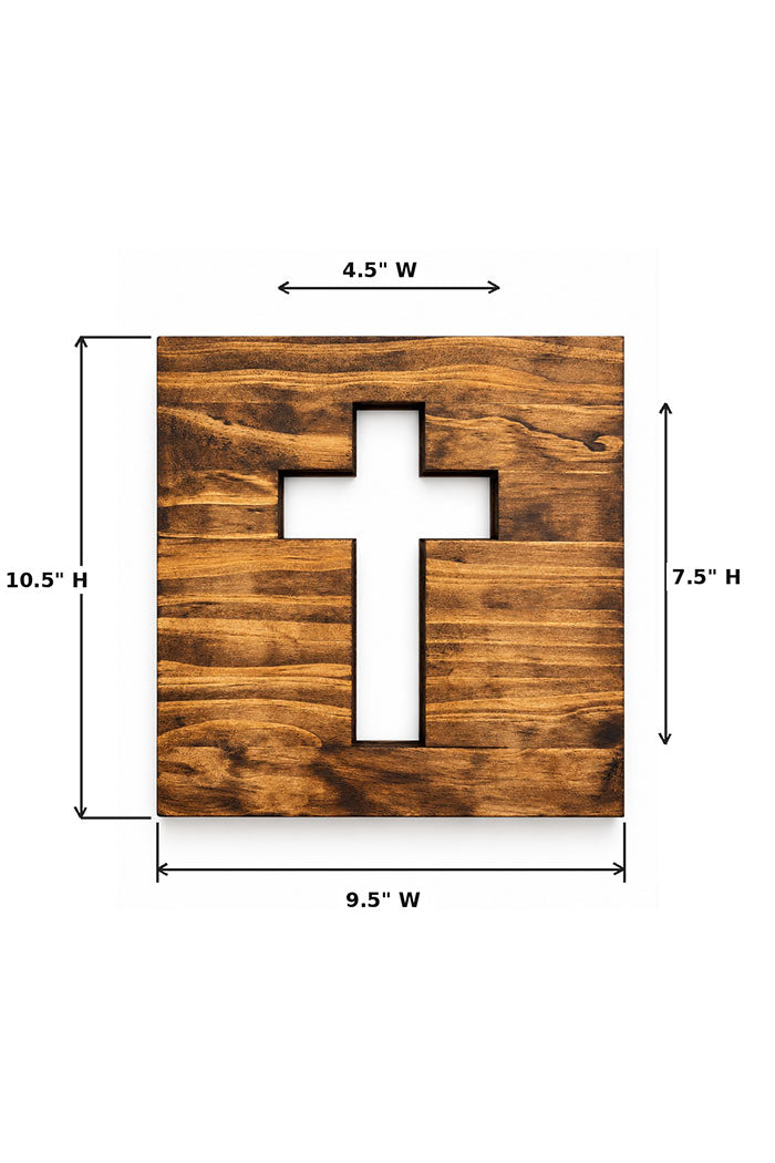 Wooden Cross Cutout Wall Art