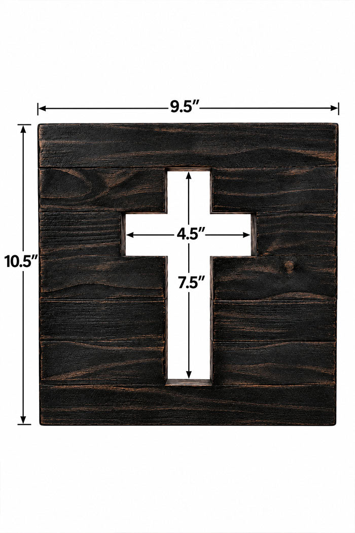 Wooden Cross Cutout Wall Art